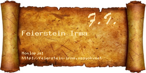 Feierstein Irma névjegykártya