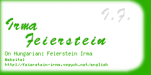 irma feierstein business card